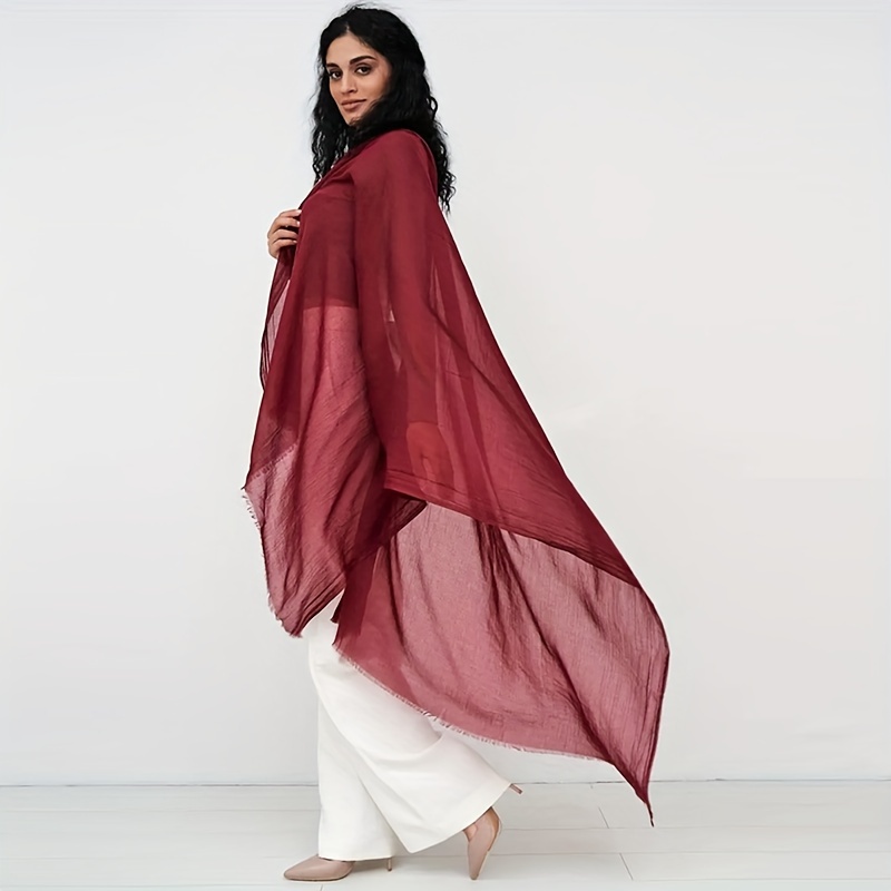 

Elegant Solid Color Oversized Shawl - Breathable, Lightweight & Silky Polyester Scarf For Women | Perfect For Daily Wear & Travel