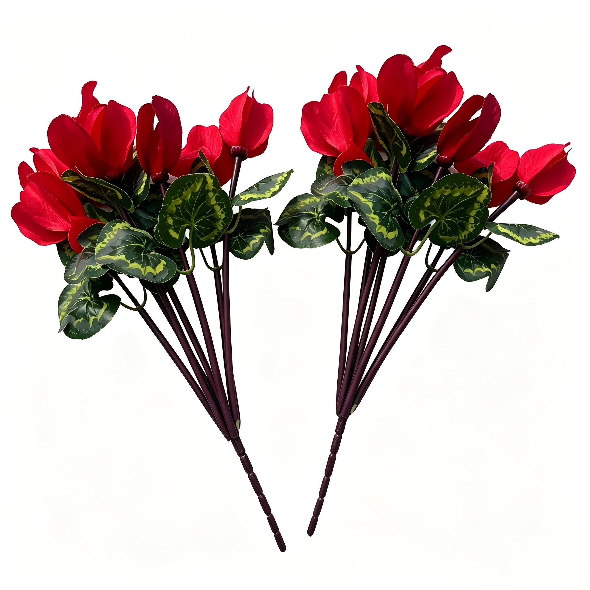 TEMU Realistic Xianke Lai Bouquet, With Mottled Green Leaves, Lifelike Shape, Suitable For Living Room Dining Table Window Decor, Home Desktop And