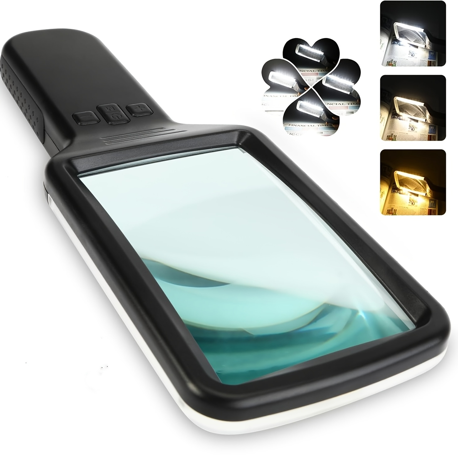 Lupa de aumento 10X con luz, adecuada para lectura, LED regulable de, lupa de para mayores, para leer libros, y: retailer-supplied image