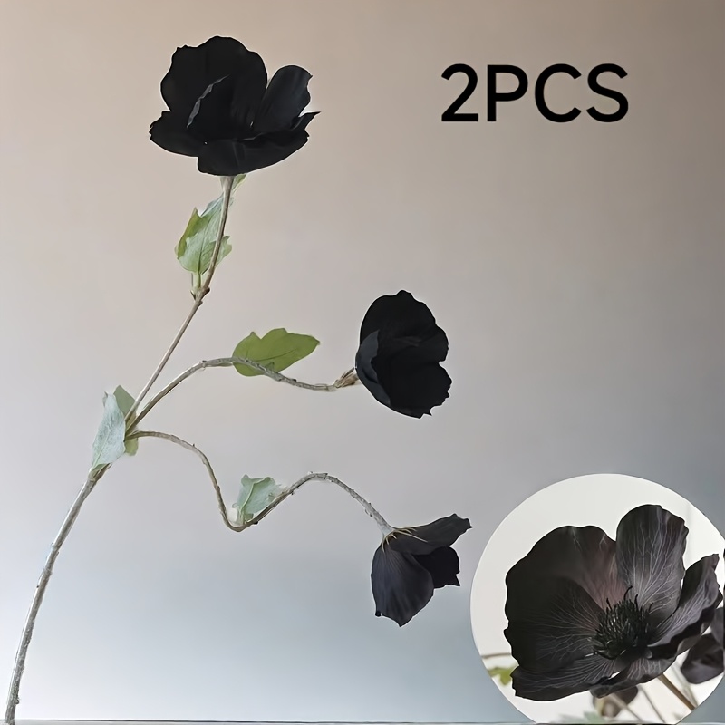 Image of 2 Premium Vintage Artificial Poppies, Realistic Blooming Poppies For Weddings, Engagements, Ceremonies, Home, Garden And Yard Decor, Photo Props, Farmhouse And Office Decor
