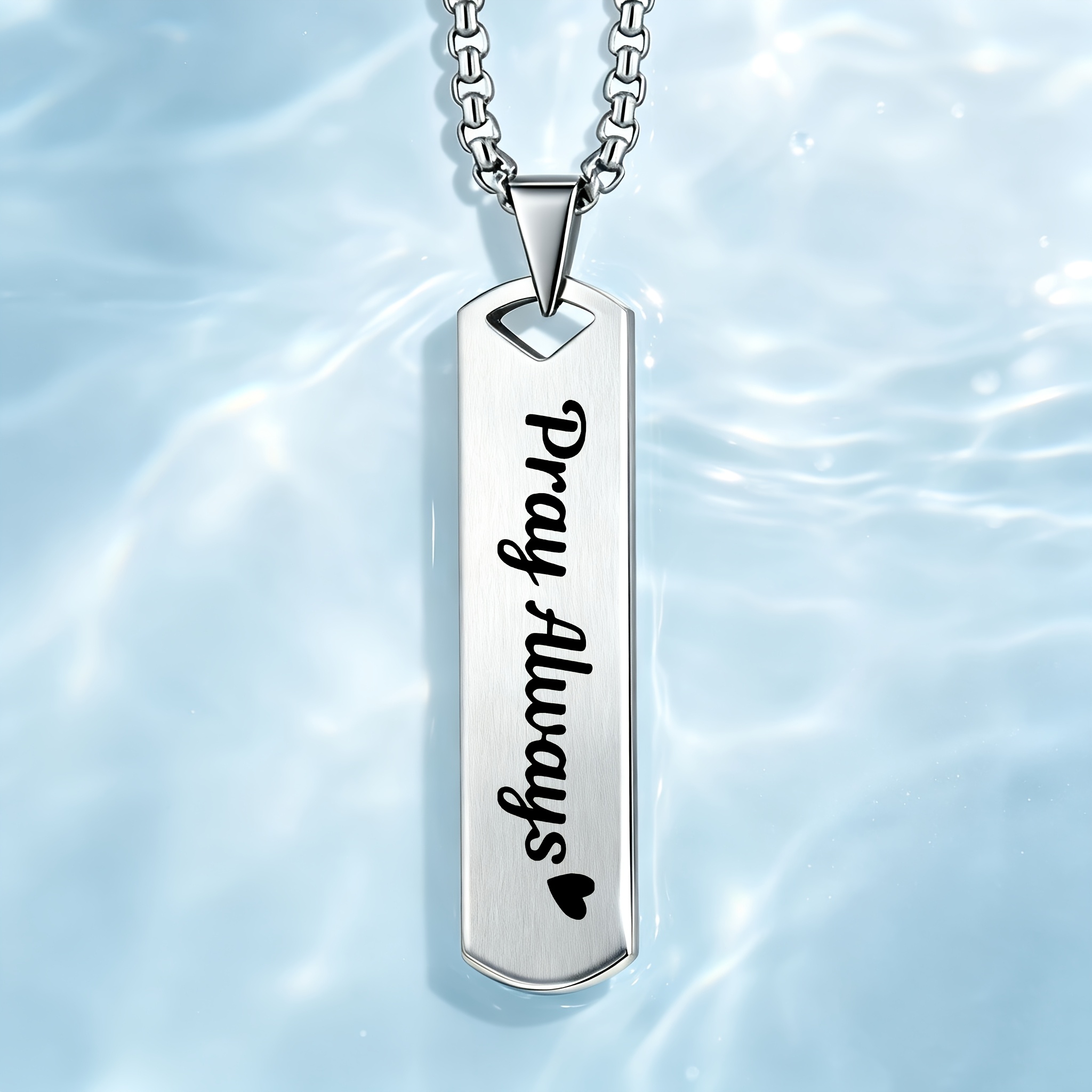 "Pray Always" Heartwarming Blessing Pendant Necklace, Elegant Design