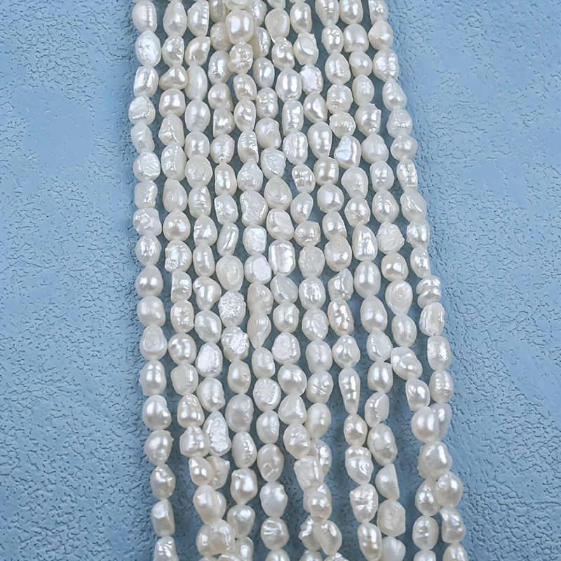 

1 Strand 36cm/14.17inch White Straight Hole Freshwater Pearl Loose Beads For Diy Jewelry Making