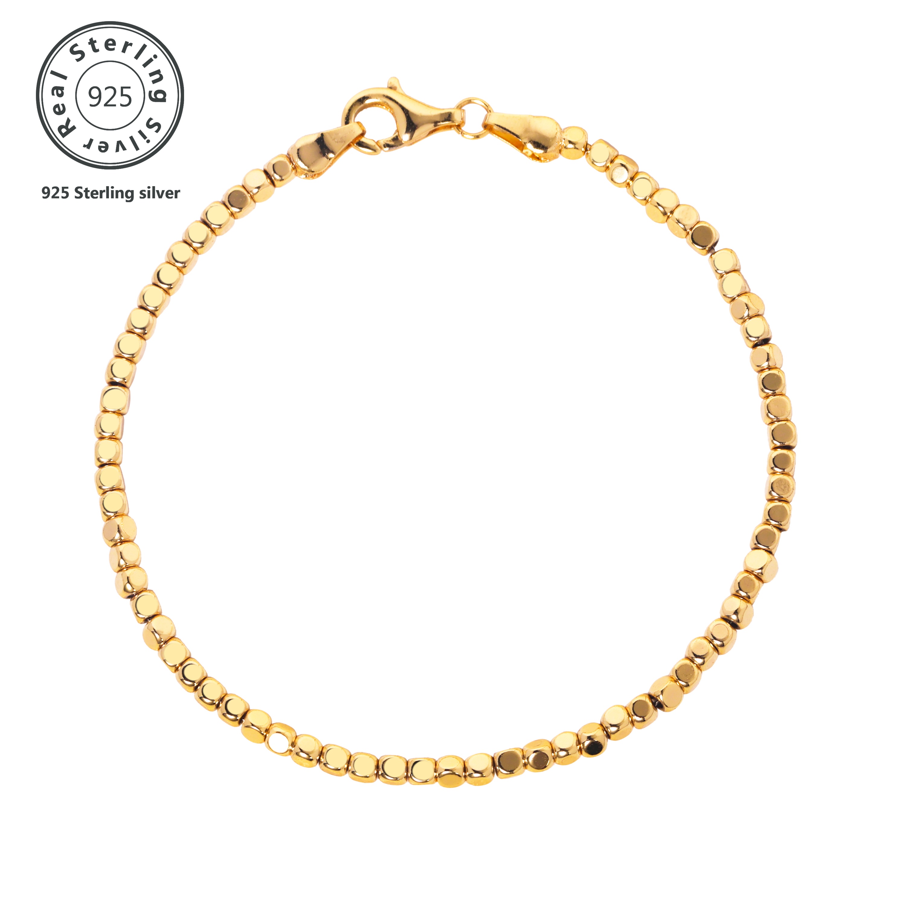 

925 18k Gold Bracelet, Suitable For Women And Men, In Italy, , Box