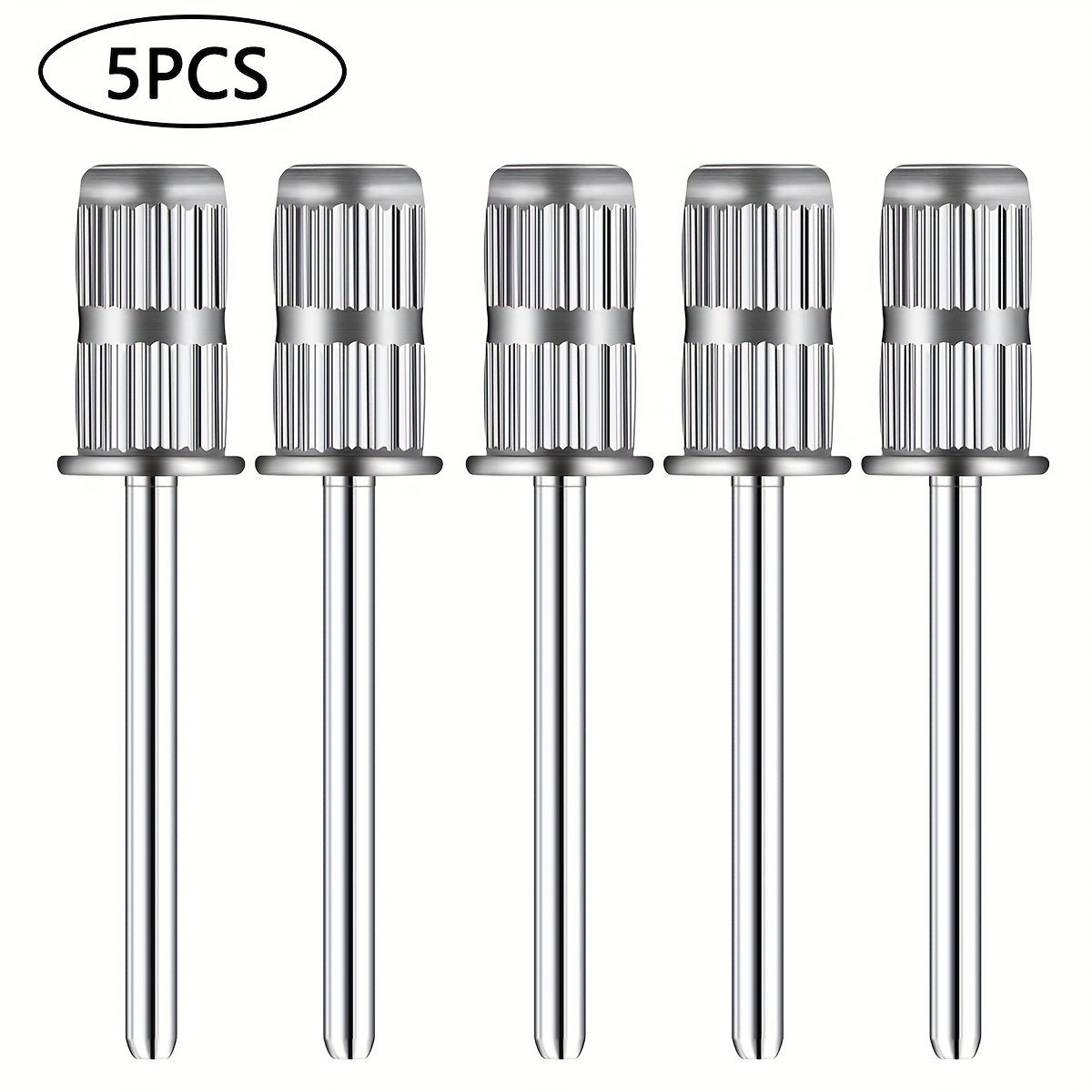 Image of 5pcs Nail Drill Heads Nail Drill Bits, Sanding Band Shaft 3/32 Inch Nail Drill Bits Mandrels For Electric File Nail Manicure Pedicures