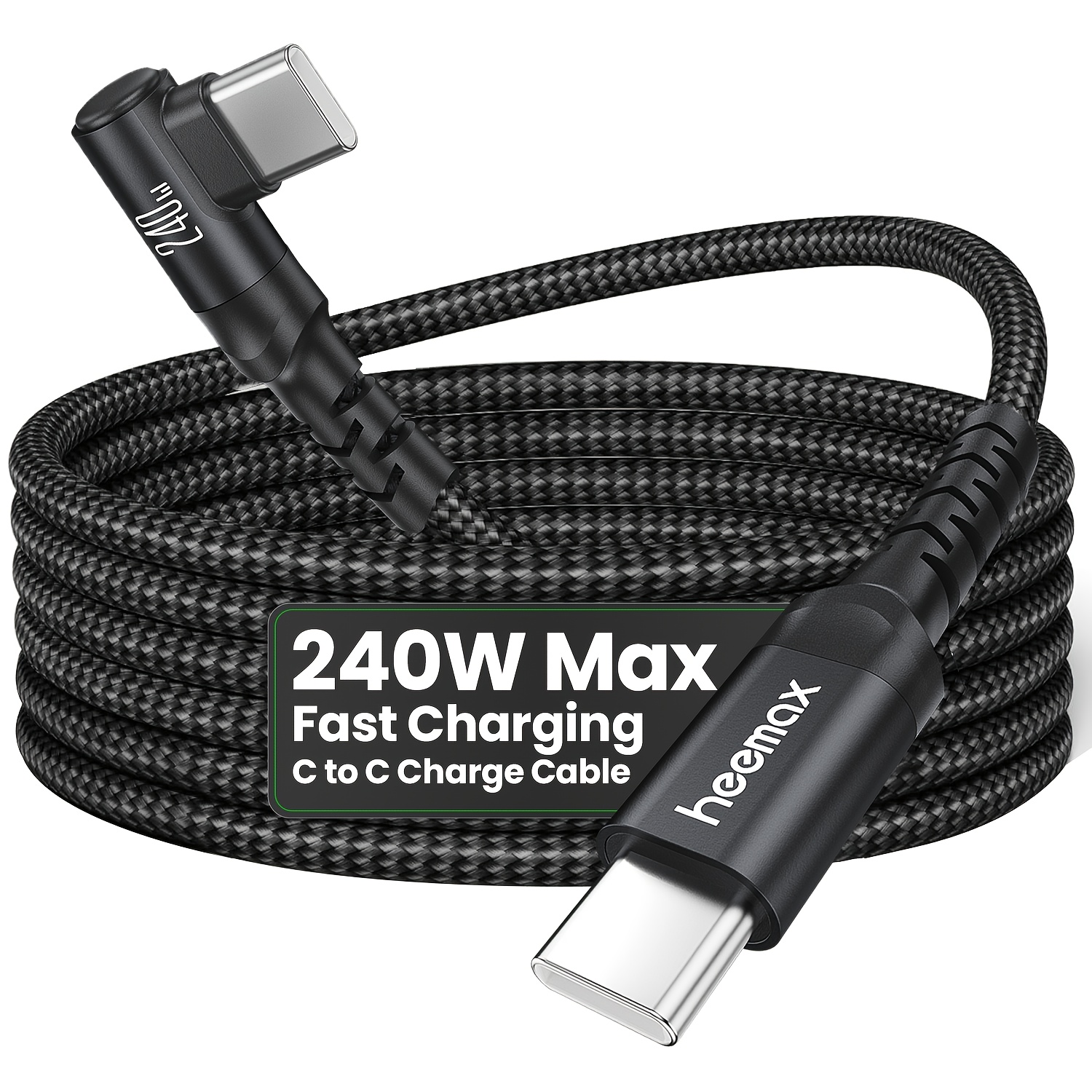 cavo di ricarica rapida type c a type c per iphone serie 17/16/15, cordino usb-c da 240w con connettori fast charger tipo c