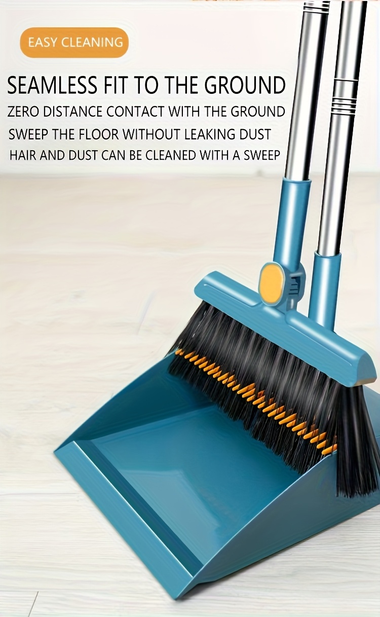 2 in 1 long handle broom and dustpan set suitable for home office indoor outdoor sweeping upright broom and dustpan bathroom and kitchen cleaning supplies Product details 3