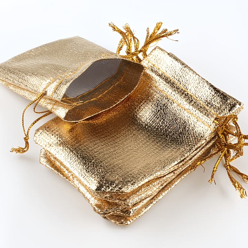 15pcs Golden Silvery Drawstring Bag Set
