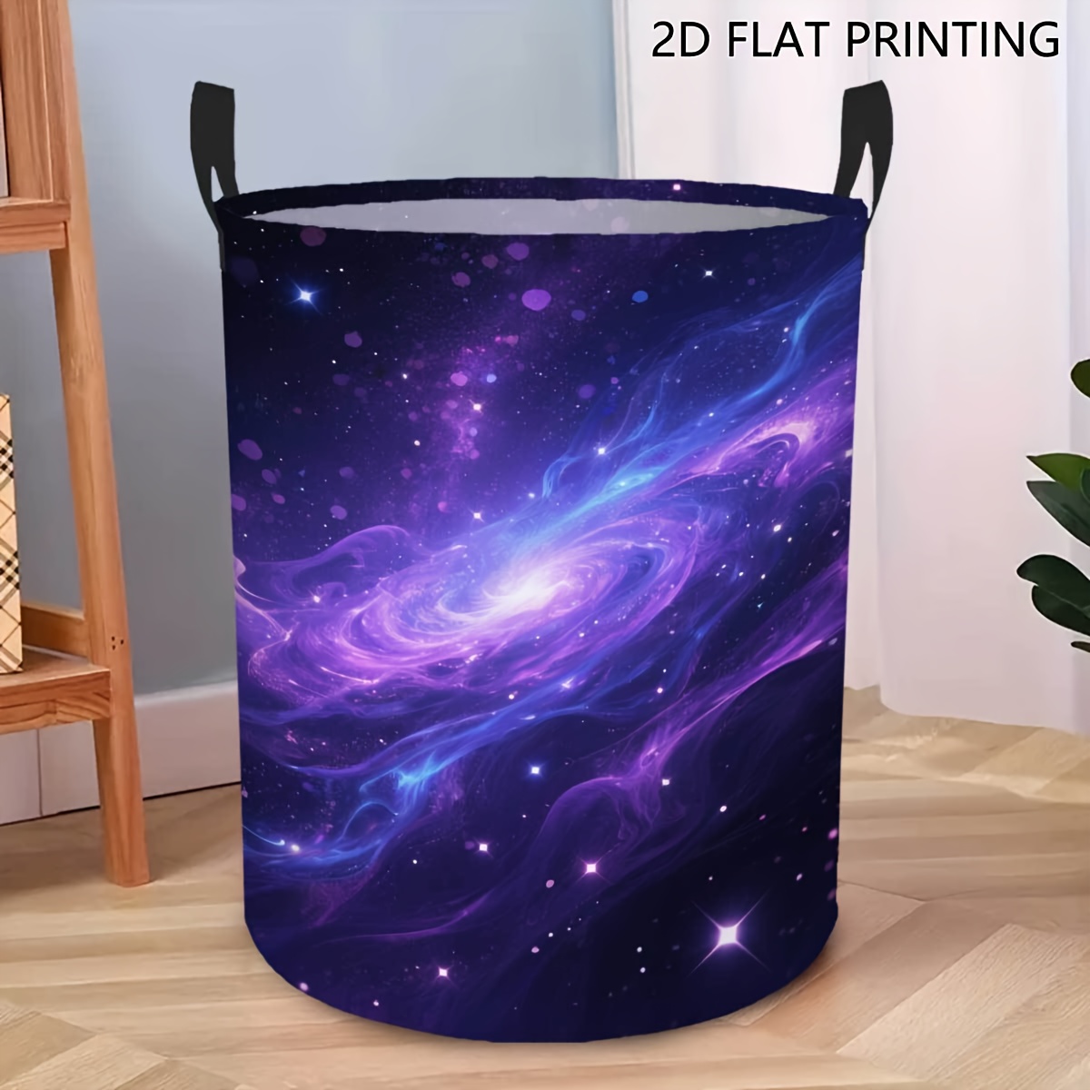 TEMU 1pc Laundry Basket, Nebula Organizer With Handles, Foldable Storage Baskets, Clothing Storage Container, Baskets For Home Decoration, Suitable