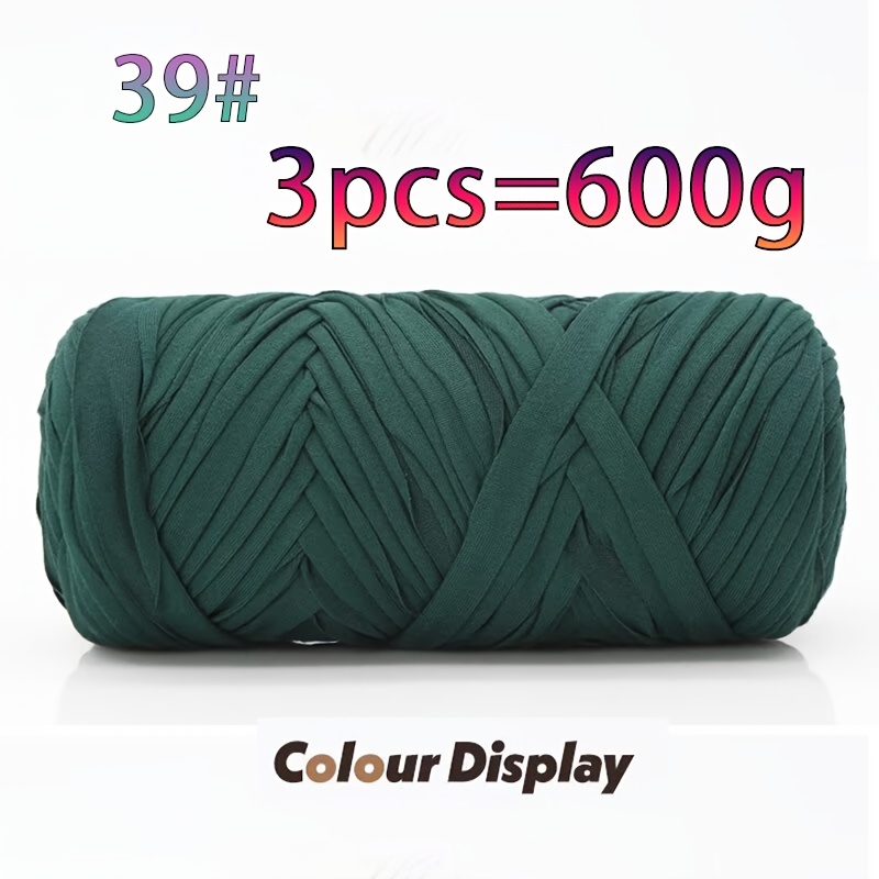TEMU 600g Fil Multicolore pour T-Shirt, Bande de Tissu en Tissé, Fil à Tricoter, Crochet, DIY Crochet, Matériel de à pour Crocheter des Chaussons,