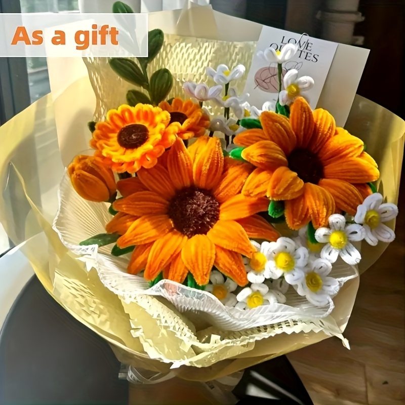 300pcs diy sunflower bouquet twist rod material pack Temu Australia