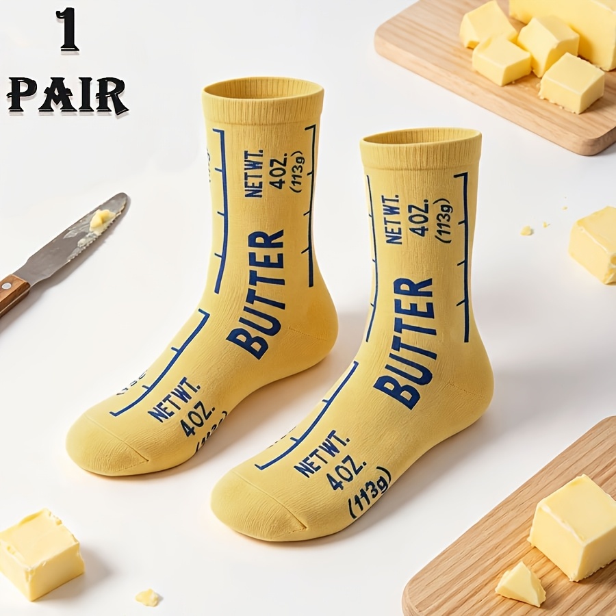 TEMU 1 Paire de Chaussettes Intermédiaires Amusantes Cadeau Chef