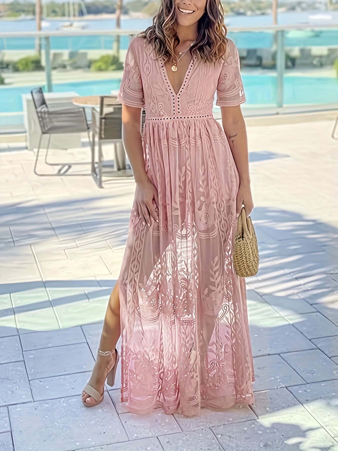 パーティードレス Floral-print Lace-trimmed Twill Dress 980ae4f5-d672-4f64-8a27-