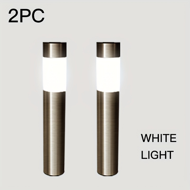 TEMU 2 o 4 pezzi Luci LED Solari da Esterno in Tubo di Acciaio Inossidabile, antipolvere, antivento, alimentate a energia solare, ideali per scale