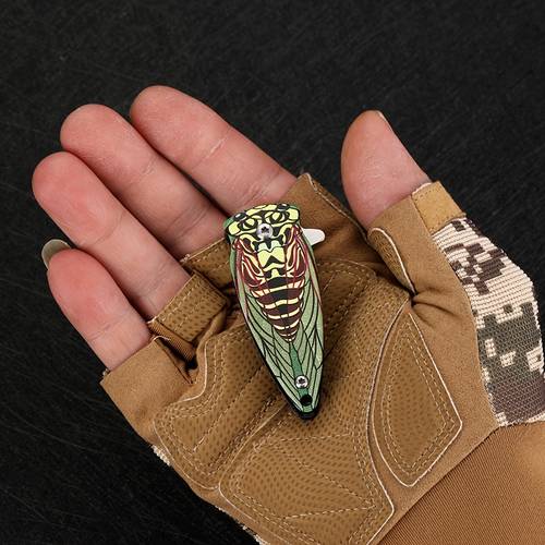 compact edc stainless steel folding knife with 3d patterned handle lightweight blade for outdoor use