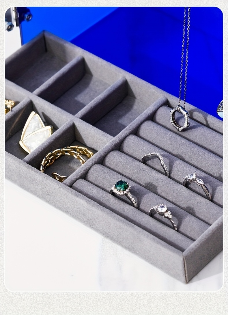 acrylic jewelry organizer box with magnetic closure rotating display for necklaces bracelets earrings rings polished desktop storage box with fabric interior multi hook design for organized access jewelry box jewelry organizer storage decorative fabric interior hanging jewelry organizers Product details 6