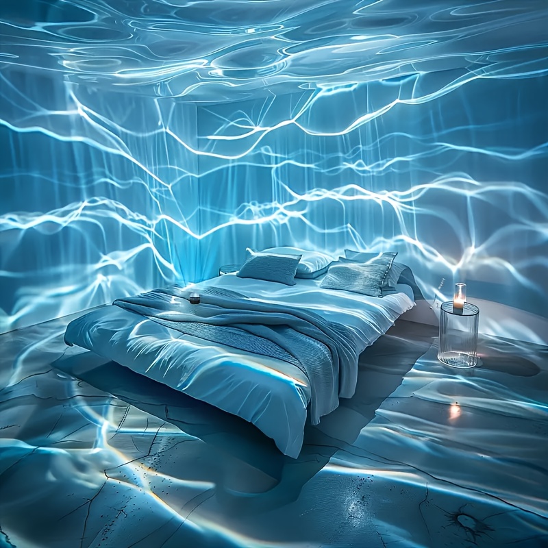 TEMU A Usb Plug-in Ripple Led Projection Nightlight That A Colorful Is Ideal For Parties, , Living Rooms, Offices, Bedrooms, Game Rooms, And