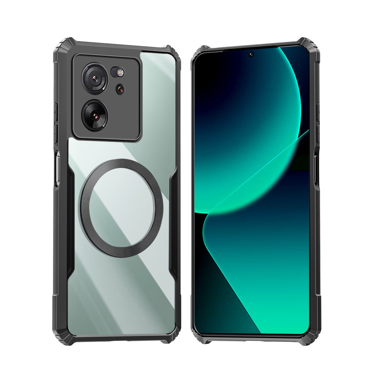 TEMU Phone Case: Compatible With Xiaomi 13t/ 13t Pro 5g Phone Case Magnetic Casing Shockproof Soft Cover Acrylic Transparent Back Camera Protection