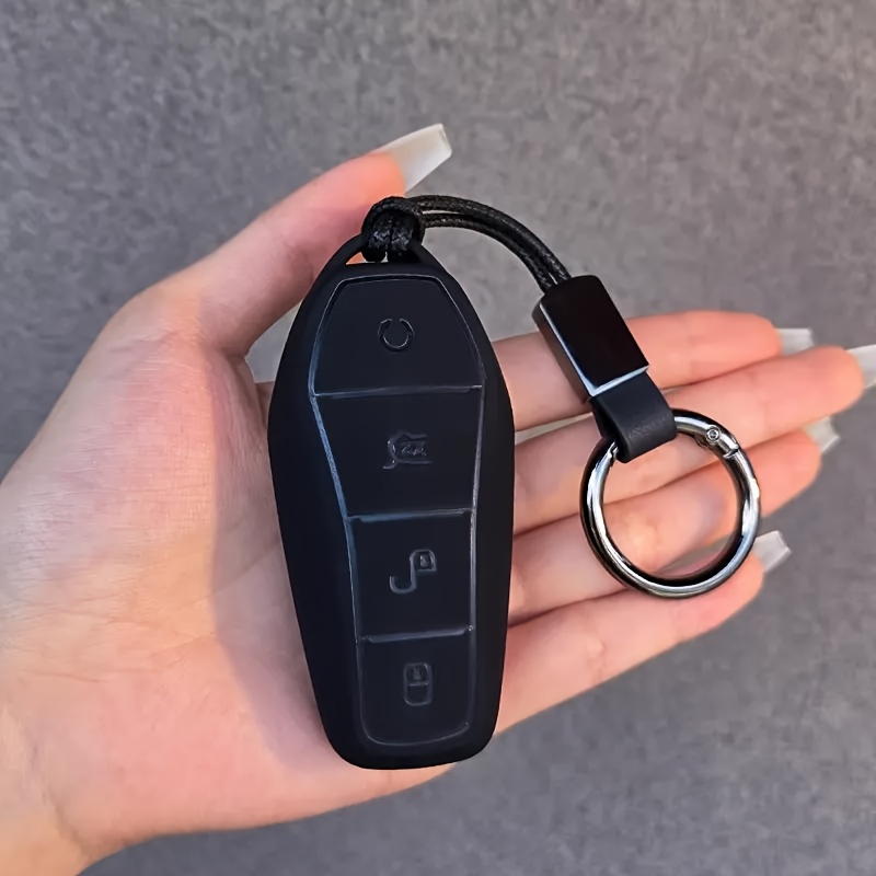 TEMU Soft Tpu Car Remote Key Fob Cover Key Fob Case Holder Shell With Keyring For Byd For 3 For Han Ev For Dolphin For Sea Leopard For 6 7 For 6 For