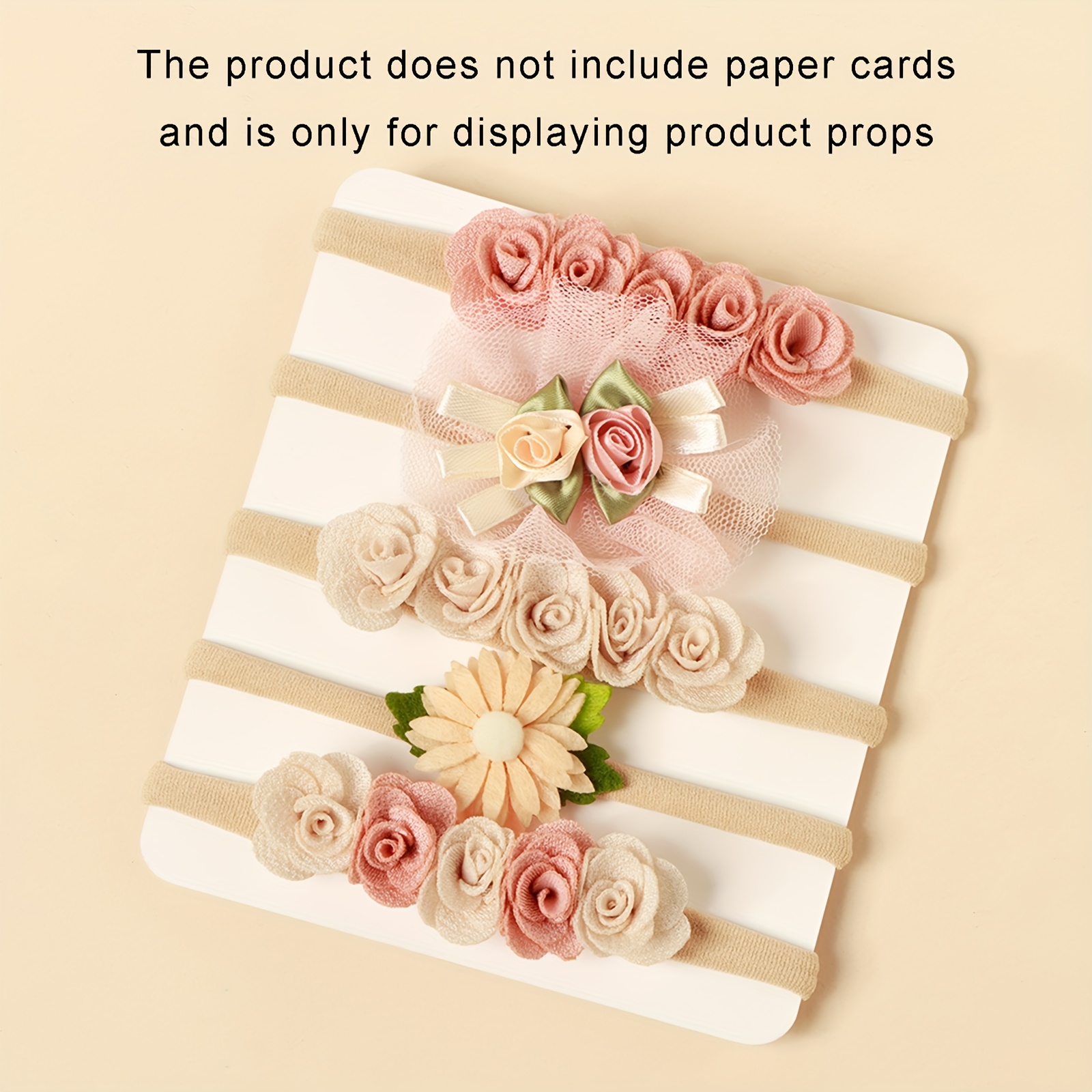 Image of 5pcs Floral Nylon Hair Ties Set For Womens, Spring Decorative Headbands With Spliced , Narrow Nylon Hairbands, Gift Hair Accessories For Photography And Parties