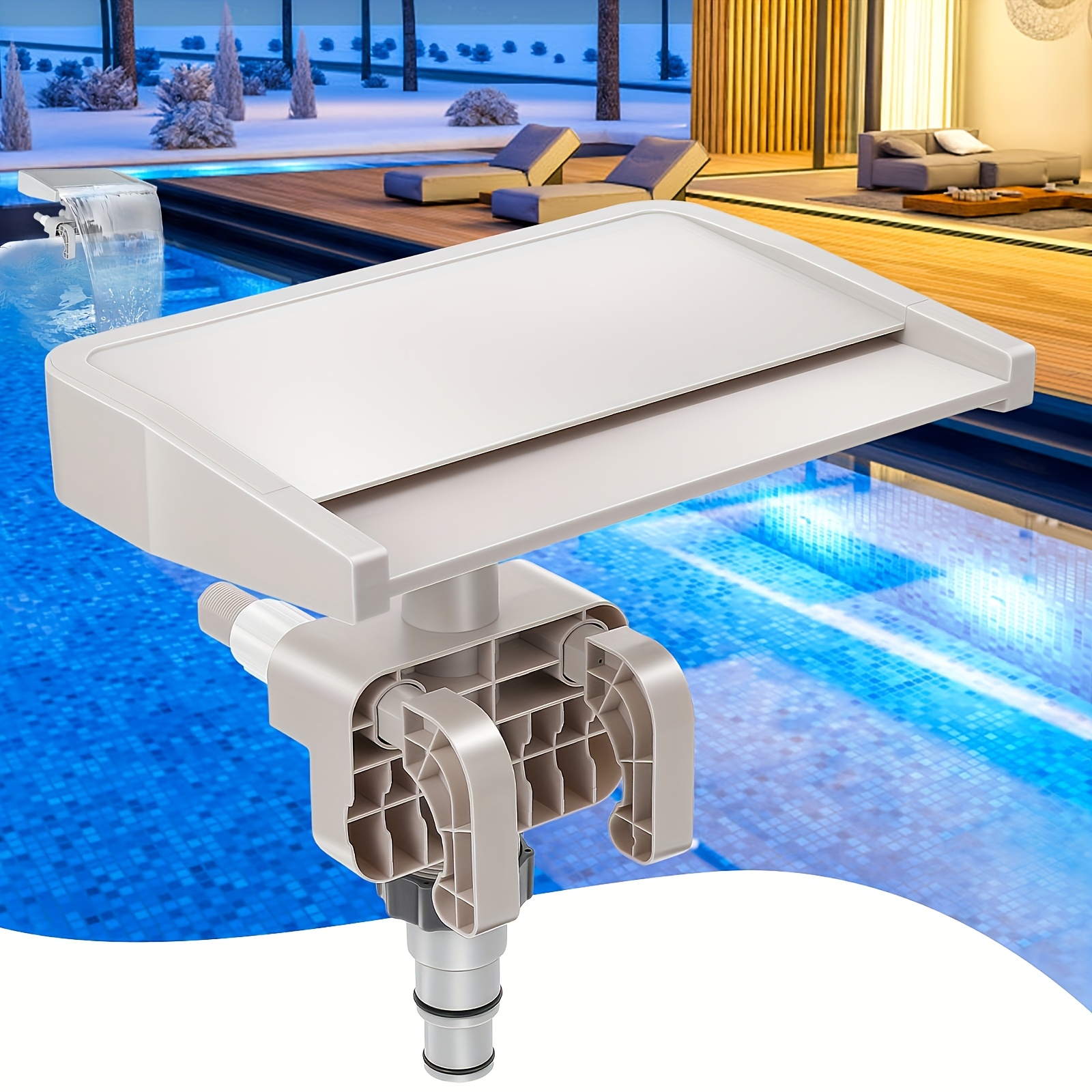 Image of Pool Fountain Waterfall For Above Ground Pools, Smooth Flowing Pool Waterfall, For Above Ground Pool Accessories, Cooling And Relaxation Pool Fountain For Outdoor Decor, Swimming Pool