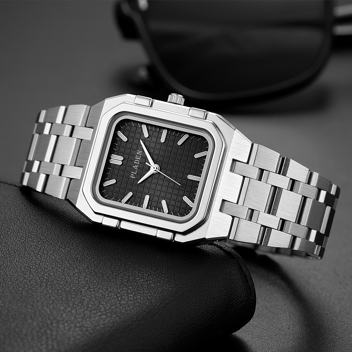 PLADEN Minimalist Luxury Square Stainless Steel Men'S Watch Trendy High-Quality Wristwatch Women