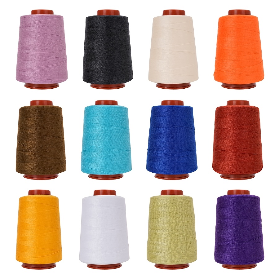 TEMU 12pcs 800-yard Polyester Sewing Thread Spools - Assorted Vibrant Colors For Sewing Machines - Durable & Versatile Crafting Threads For All