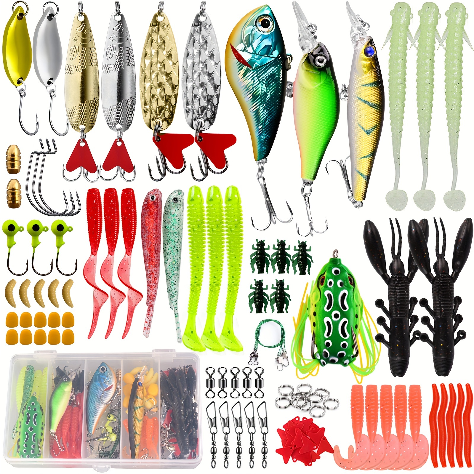 Best Bass Fishing Lure Kits Soft & Hard Bait Lure Kit Fishing  Tackle