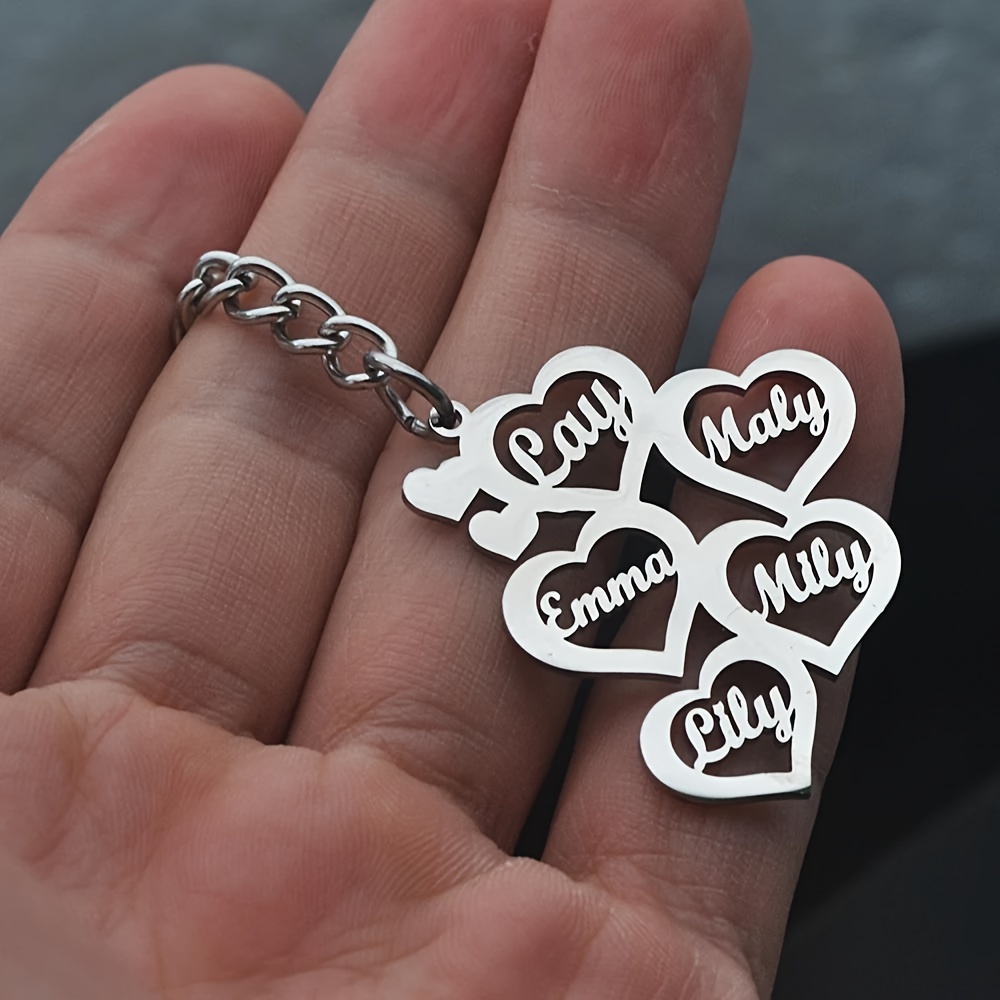 custom family name keychain personalized heart shaped Temu Saudi
