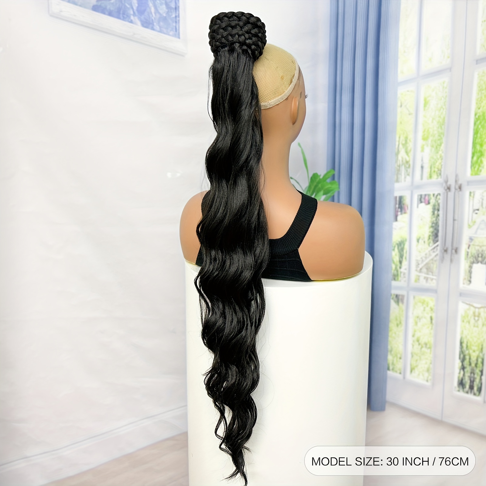 elegant body wave ponytail extension versatile synthetic hairpiece for   details 3