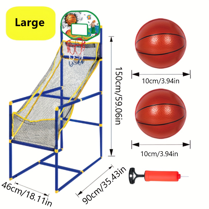 TEMU Basketball Machine Set, For Basketball Practice, Easy And Quick Installation, With 2 Basketballs, Baskets And Air Pumps, Used As Indoor And