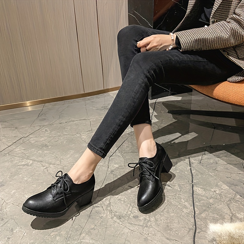 Ladies Sneakers Ladies Casual Shoes Australia Black Wear Oxfords Oxford  Style Shoes Womens Chic Black Brogue Pumps Women Breathable Cover Round Temu