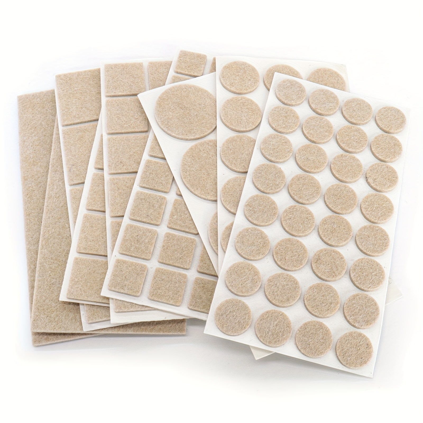 

Zr 130-piece Furniture Felt Pads Set In Neutral Beige, Various Sizes For Hardwood Floor Protection, Non-slip Chair Leg Pads, Metal Finish Protector For Furniture And Floor