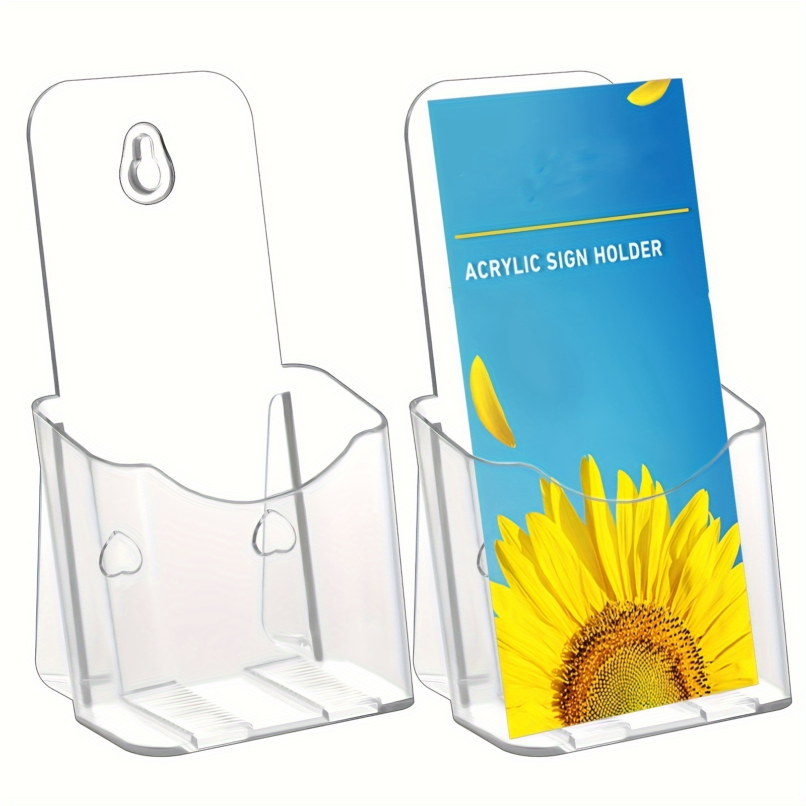 

Acrylic Sign Holder: 4.3" X 7.7" U-shaped, Clear Display Stand For Brochures, , And Business Cards - Lightweight And Durable