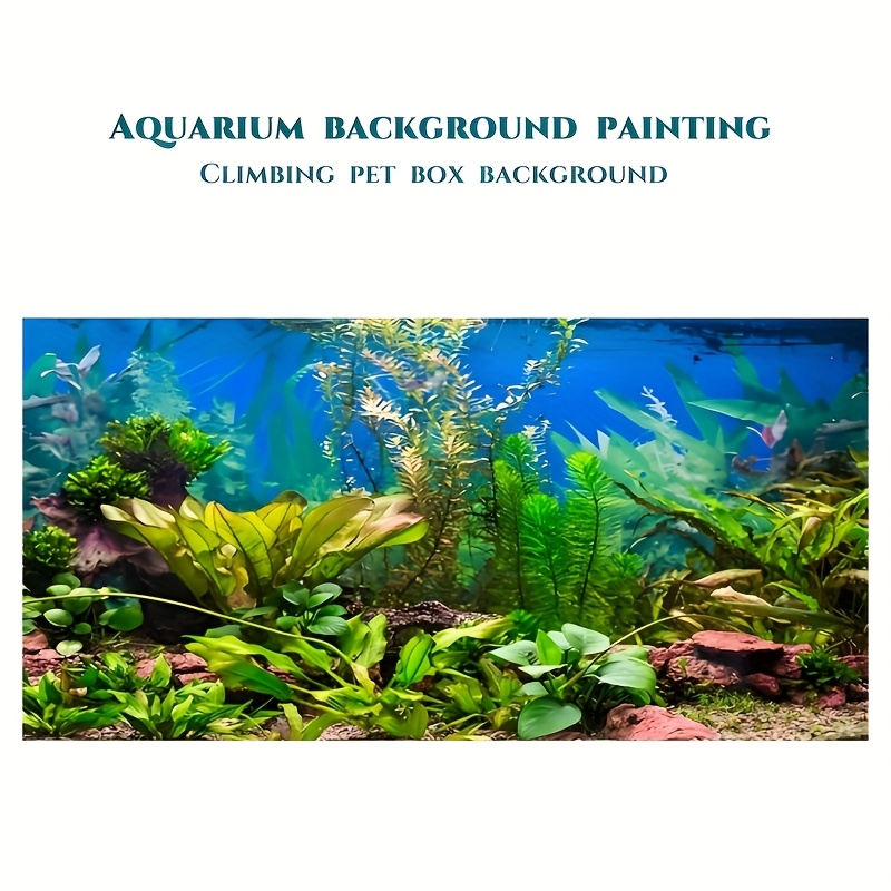 Aquatic Plant * Background Art * Aquatic * Themed Aquarium Decorative  Painting, Aquarium Background Sticker, Front Self-* Turtle Tank Background  Art, Suitable for Fish Tanks, Reptile Tanks, Background ...