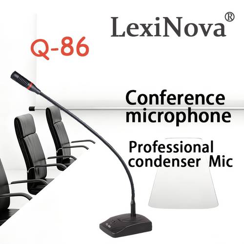 q 86 professional xlr microphone with shockproof sponge cover rotatable gooseneck omnidirectional pickup no included for streaming karaoke podcasting gaming studio