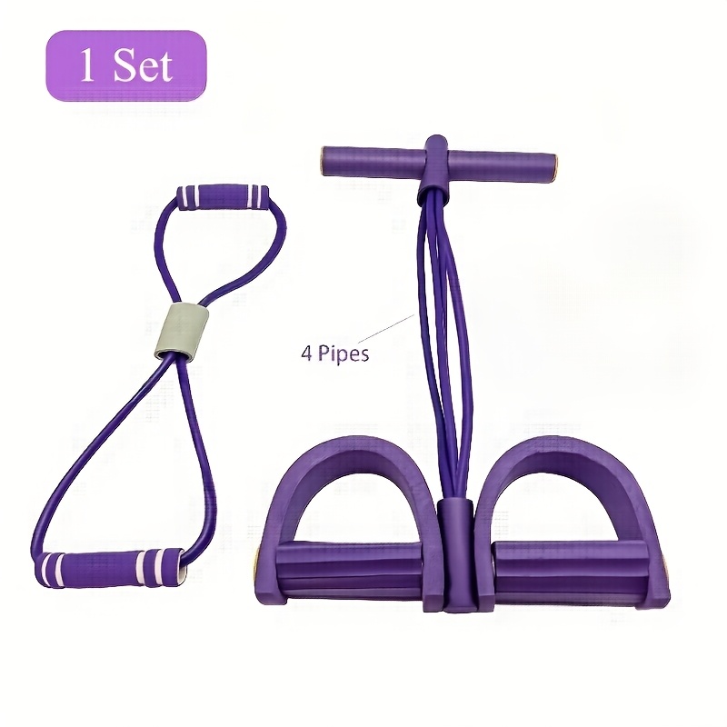 Image of 1pc/1 Set 8-shaped Pull Rope + Resistance Band And Foot Pedal, Single Pack Resistance Band Pedal Puller, Elastic Yoga Pull Rope, Men's And Women's Pedal Tensioner Exercise Equipment