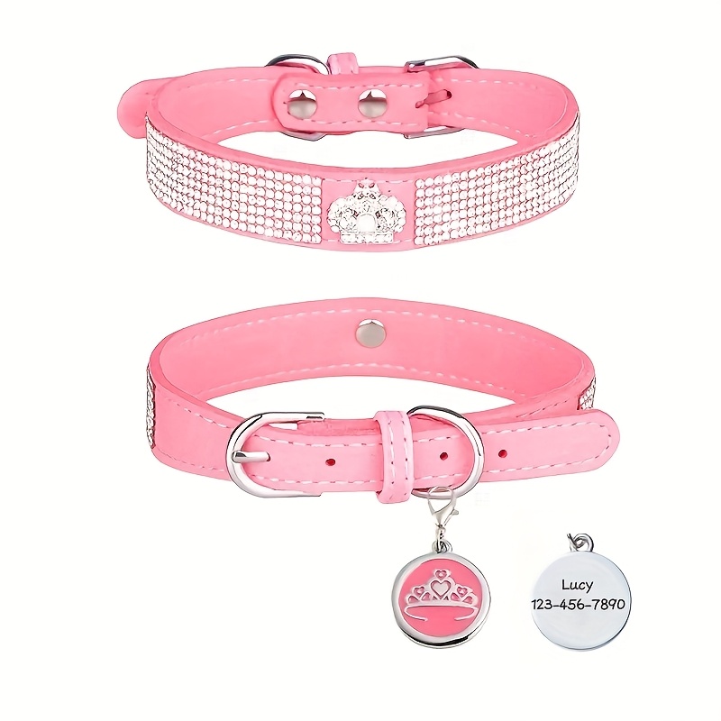 TEMU Dog Collar With Name And Phone Number Engraved Adjustable Custom Puppy Collar Pet Collar For Small Medium Large