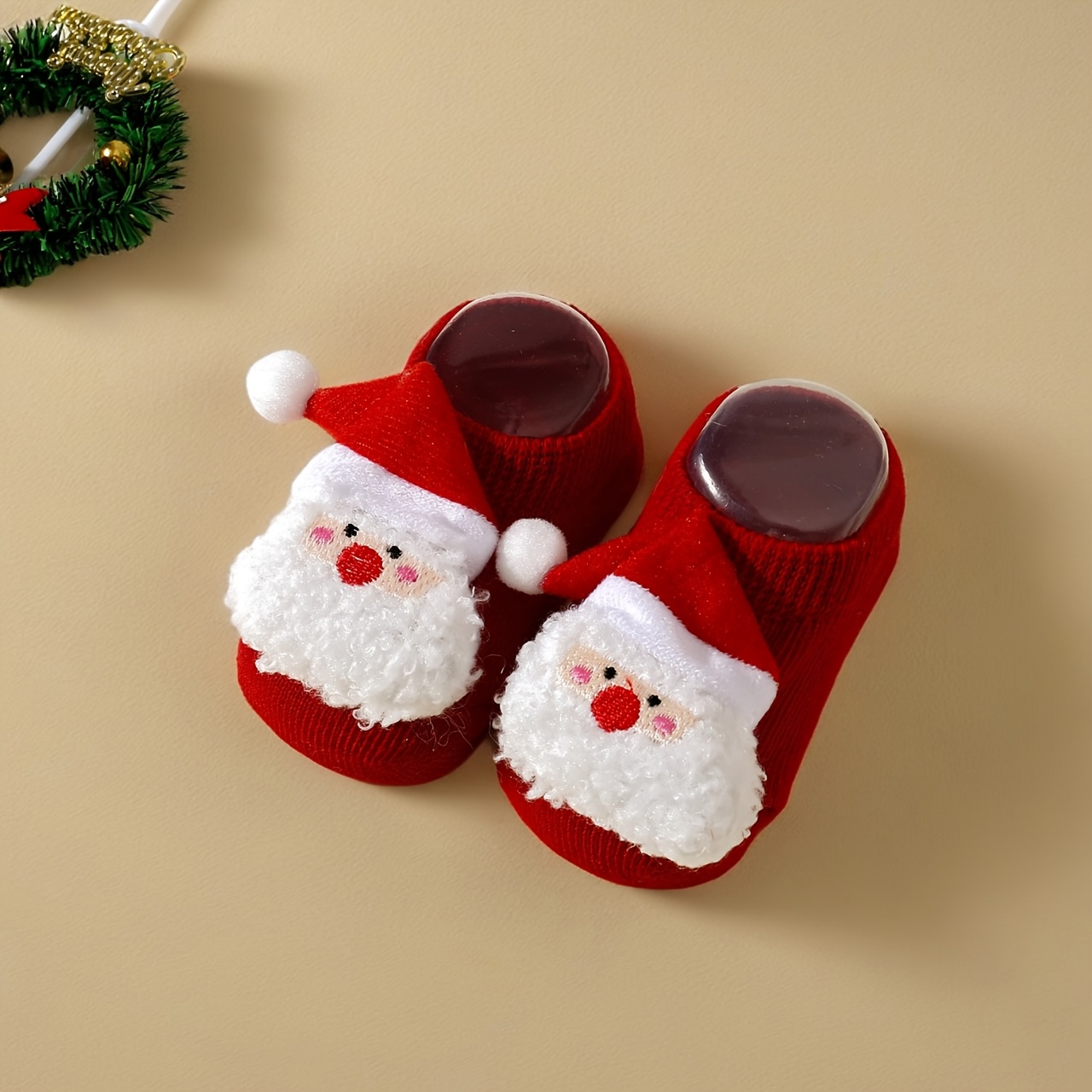 Image of A Pair Of Christmas Baby Floor Socks Socks Non-slip Socks Indoor Cooling Baby Toddler Socks Boys And Girls Christmas Socks