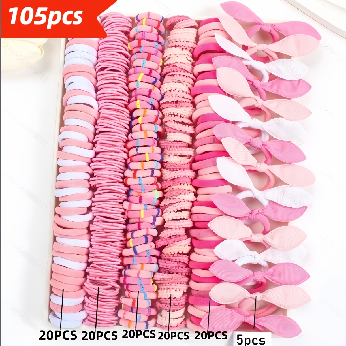 E-shop Zufällige Farbe 105-teiliges niedliches & lustiges multifunktionales Haar-Accessoire-Set für den Außenbereich, inklusive Schleifen,