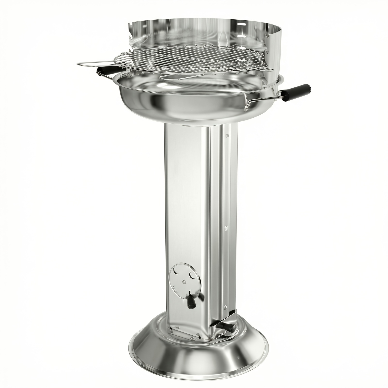 Stainless Steel Charcoal Grill | Freestanding Bbq With Four-level Adjustable Height, Ash Pan, Vents, Easy To Clean | Suitable For Gardens, Camping, Patios, Barbecues, Parties | Brand: Liferun