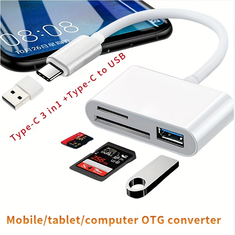 Type-C Drie-in-Één + Type-C naar USB Kaartlezer