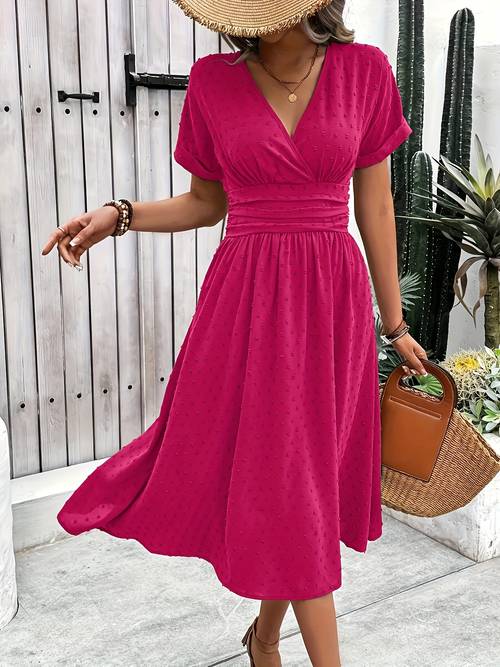 robe longue décontractée à col pour femme, robe longue avec ceinture pour vacances