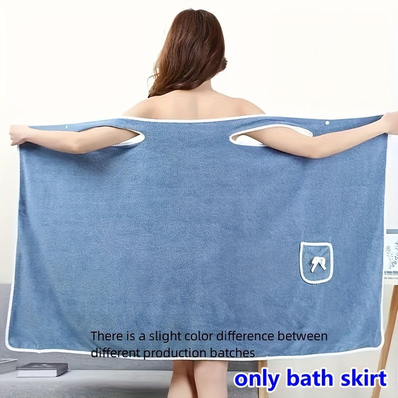 TEMU 1pc Bath Towel, Bowknot Velvet Bath Skirt For Adults, Absorption, Drying, Bath Towel, Loss, Bath Supplies