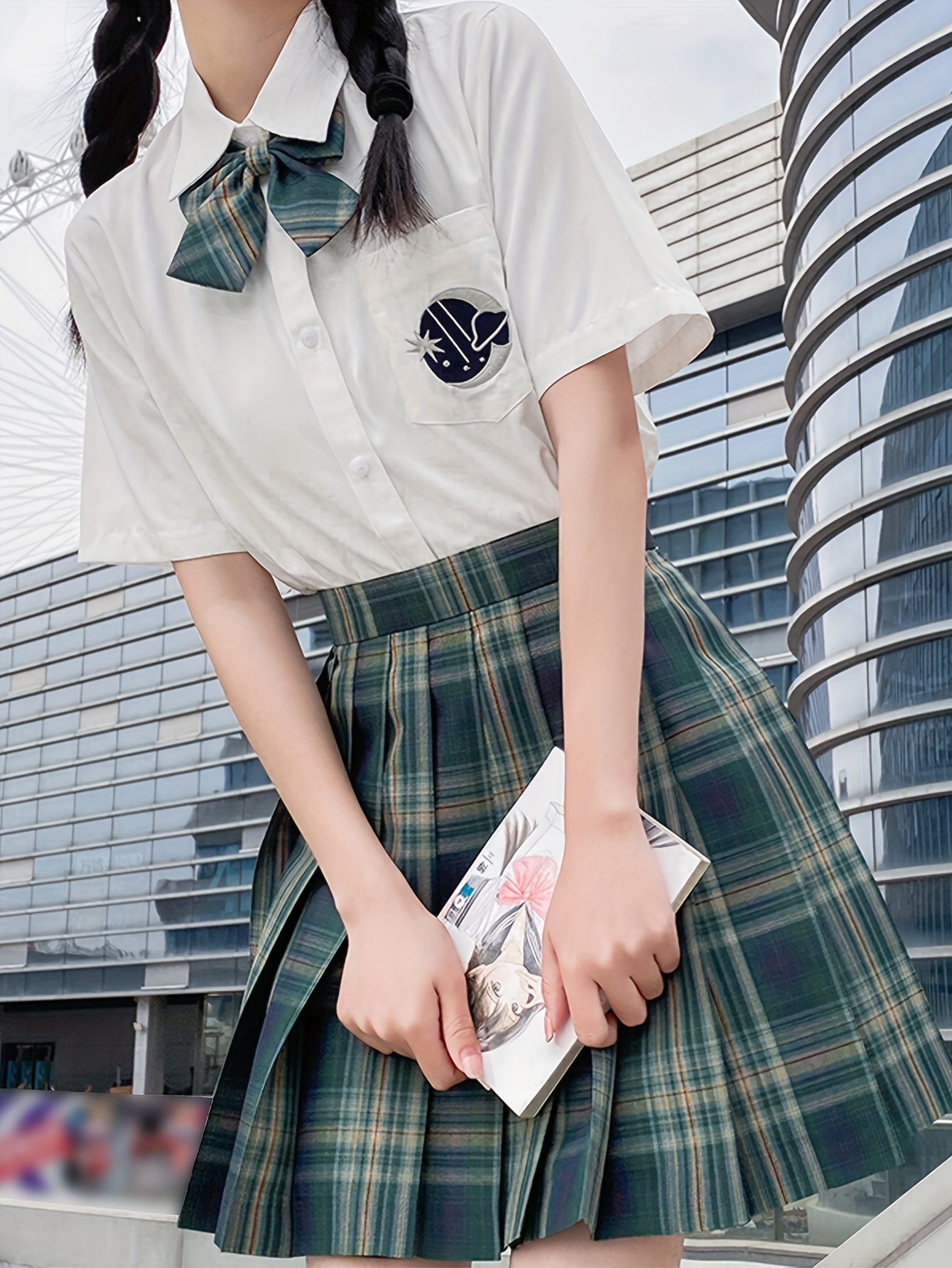 Women's High-Waist Plaid Mini Skirt Flared Pleated School Girl