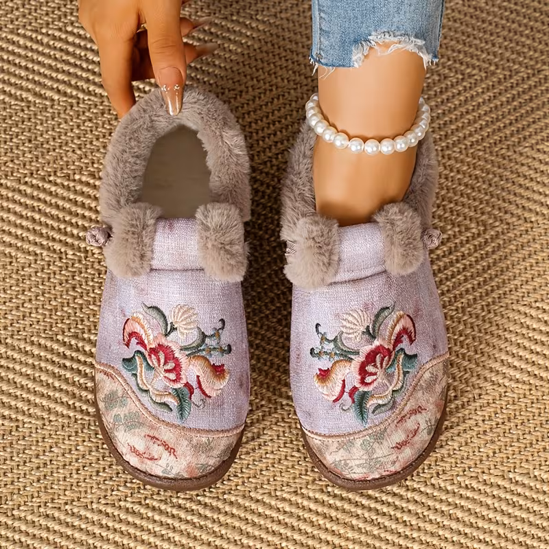 thick warm womens ankle boots soft velvet lining wrapping ankle beige friendly and comfortable new elegant and comfortable womens shoes multiple colors ink blue ink green for winter slip for easy Product details 1