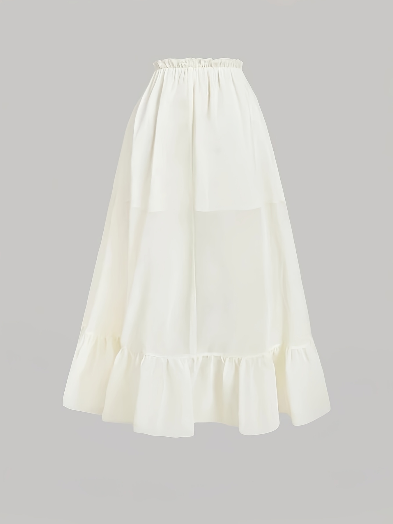 MOD Creamy Chiffon Two Piece Spring/Summer Set: Ruched Camisole Ruffle  Hem Midi Skirt, Vacation Outfits Woman, Beach Outfits for Woman, Western