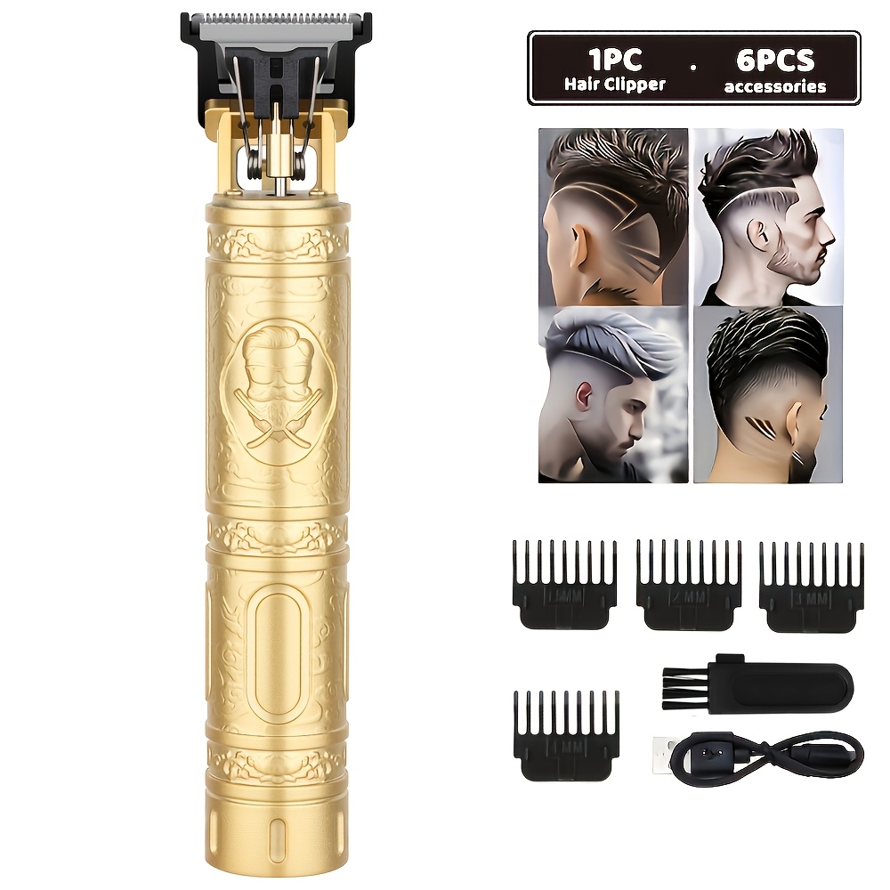 TEMU Men's -style Electric Hair Clipper With Carving Function, Body Hair Trimmer Compact And Portable Design, Usb Rechargeable. Men's Shaver, Body