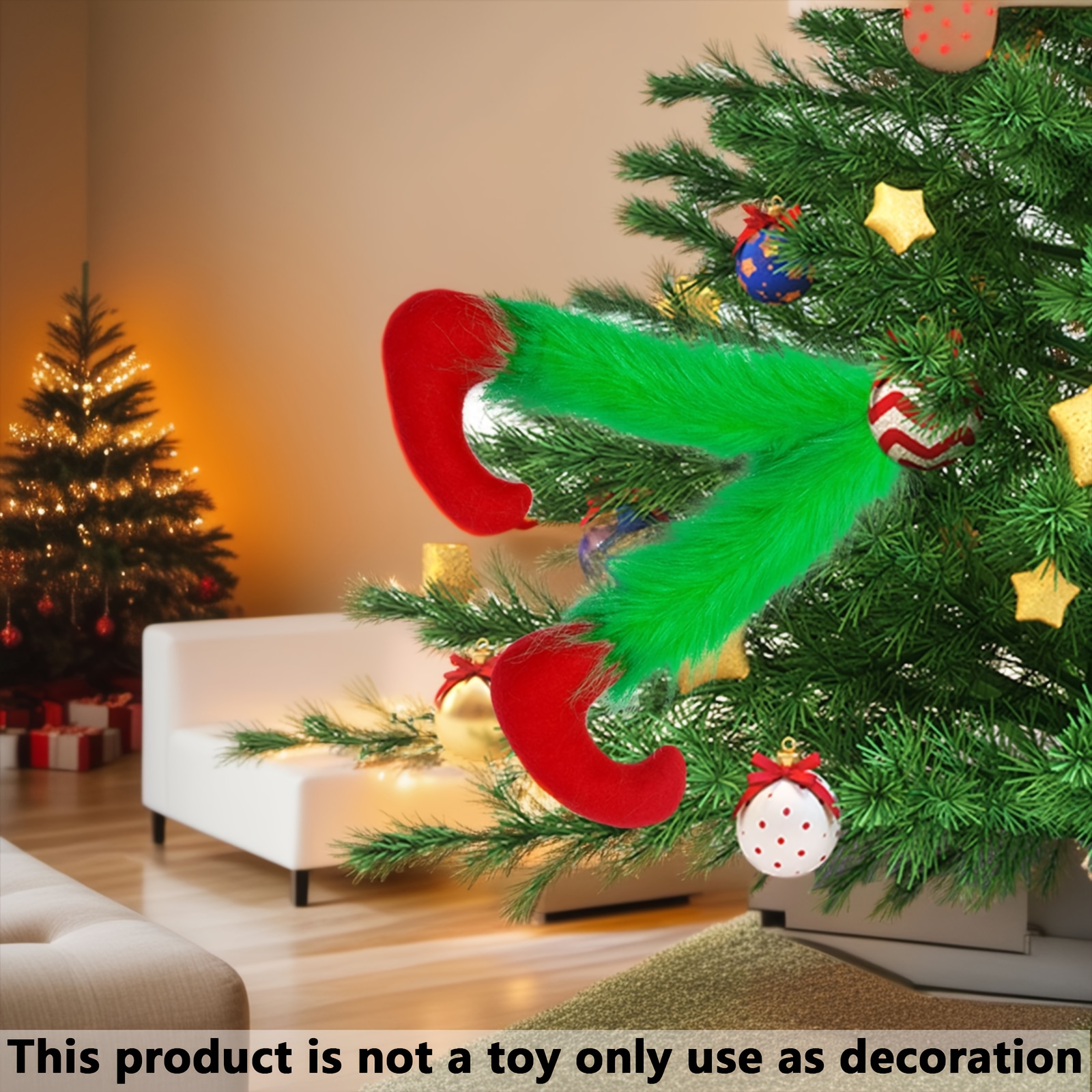 

Festive Christmas Tree Decor: Green Elf Legs - Perfect Size For Your Tree (59cm/23.2in)