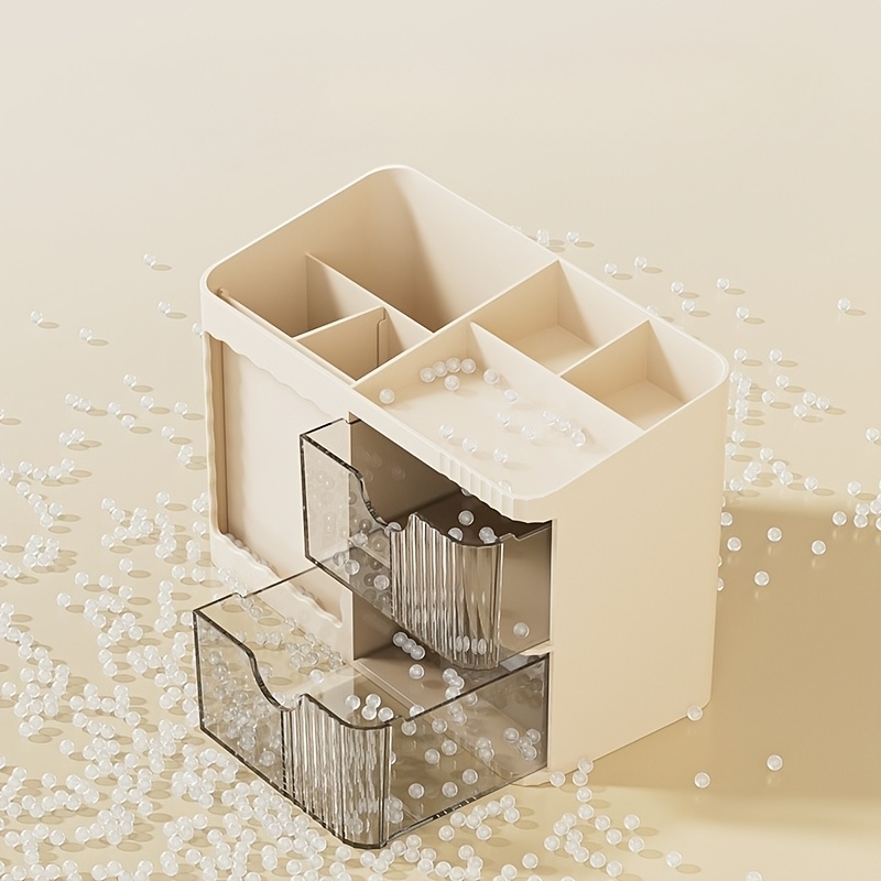 new 1pc desk organizer stationery storage box with 6 compartments 2 drawers on the right desk bedroom study room   organizer essential for keeping desktop tidy suitable for   gift Product details 8