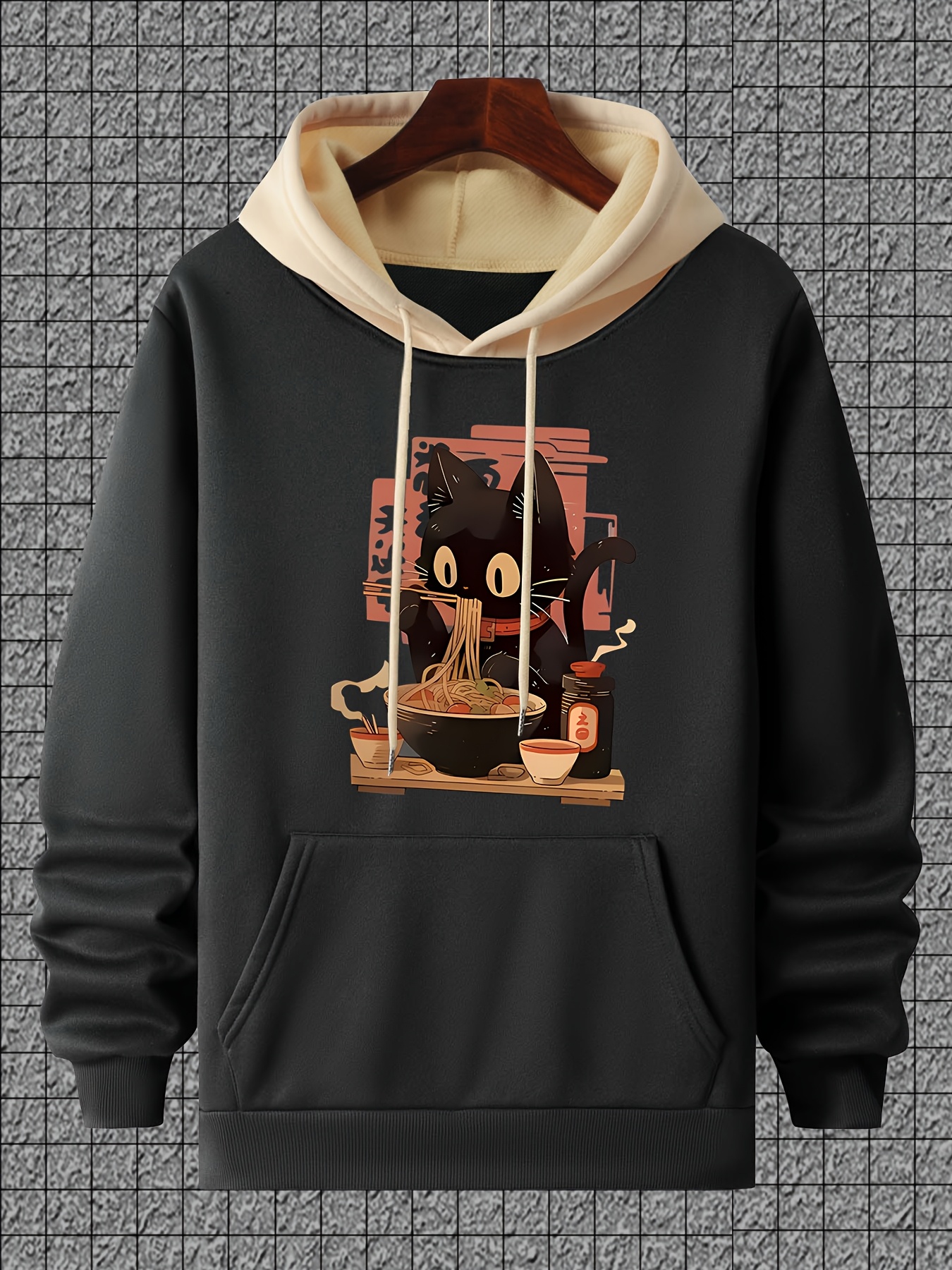 Tシャツ・カットソー +AMBLER+ Black cat unisex hooded sweatshirt black AHP1114 AMBLER Black Cat Over Fit Hoodie – SeoulSeoul